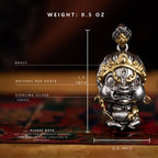 08#  Beacon of Ethical Wealth | Artisan-Crafted White Jambhala Pendant with Copper Detail