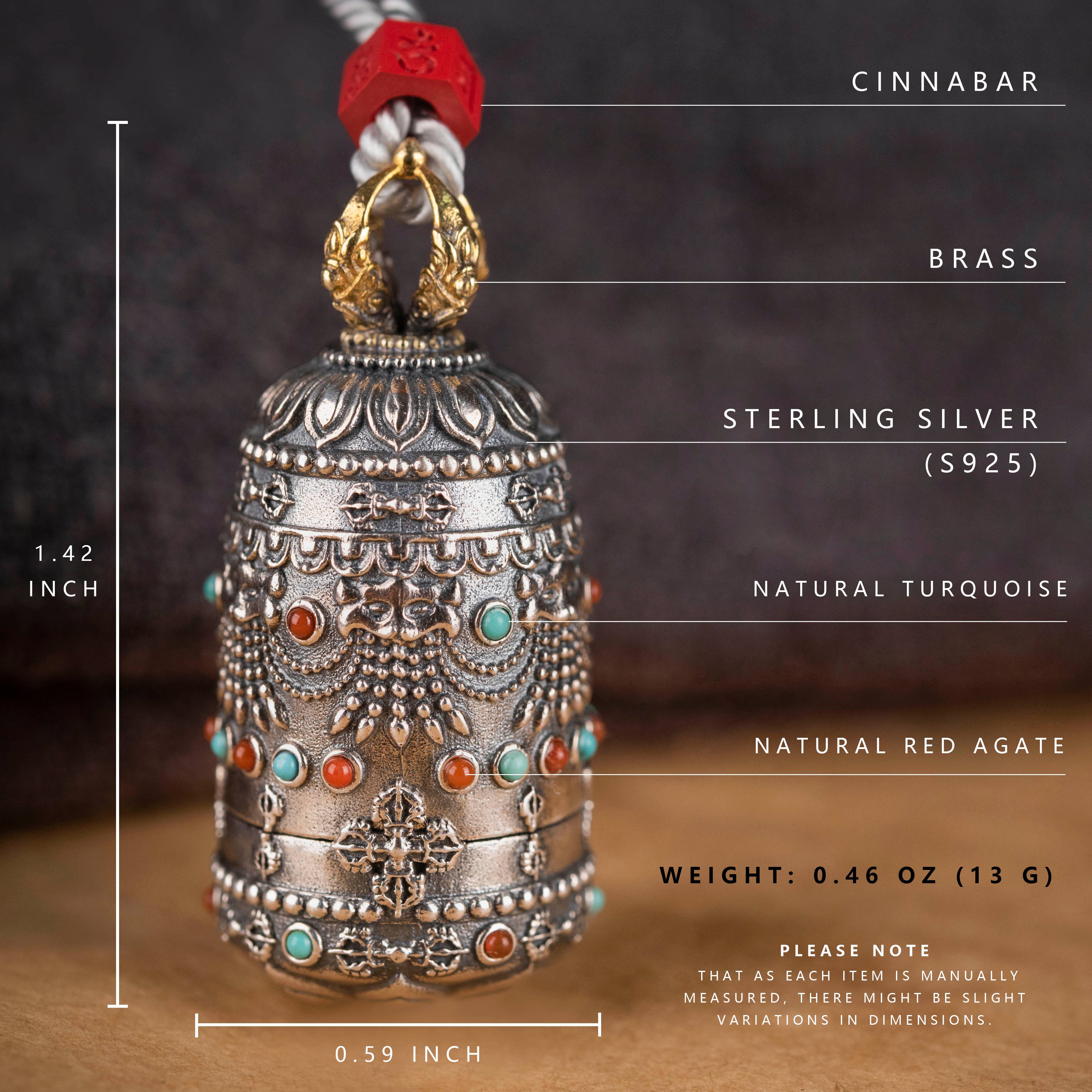 Multi-Treasure Vajra Pendant with Concealed Cinnabar Buddha