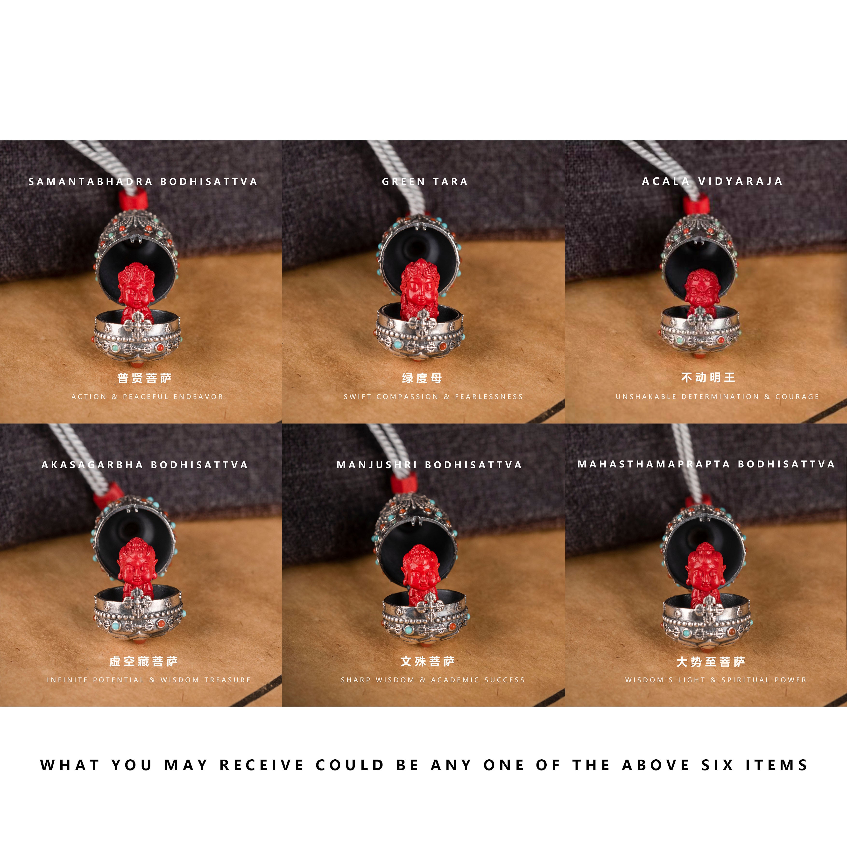 Multi-Treasure Vajra Pendant with Concealed Cinnabar Buddha