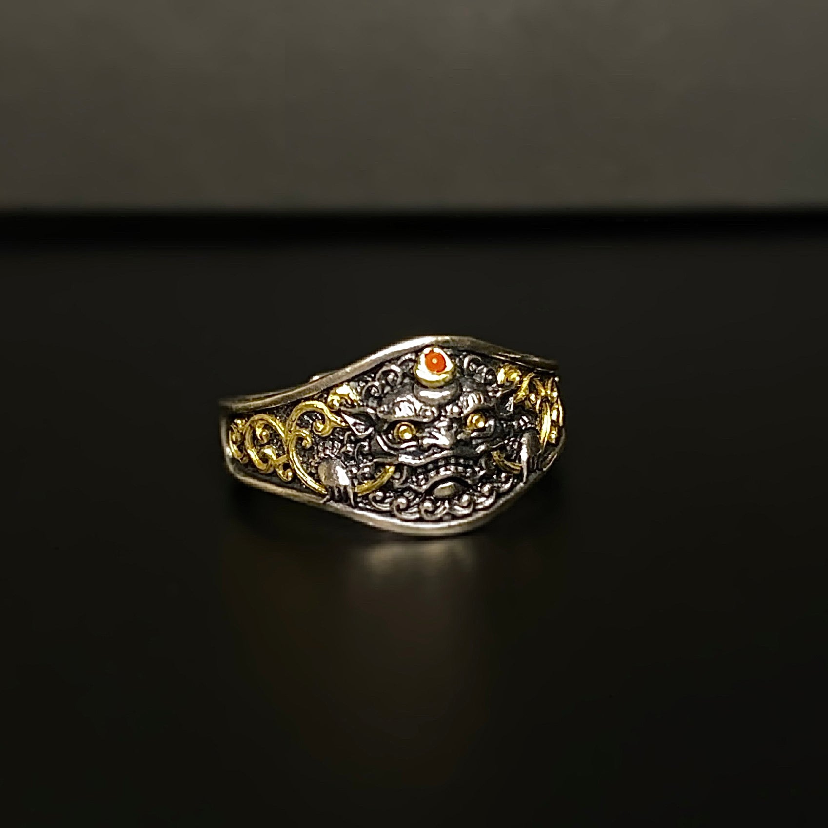 Tibetan Dzambhala Open-Ended Ring