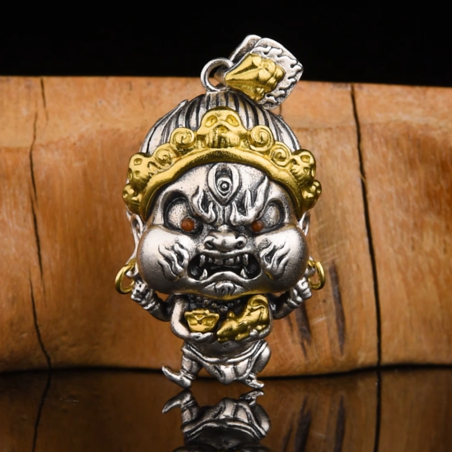 04#  Talisman for Swift Fortune | Hand-Forged Black Jambhala Pendant