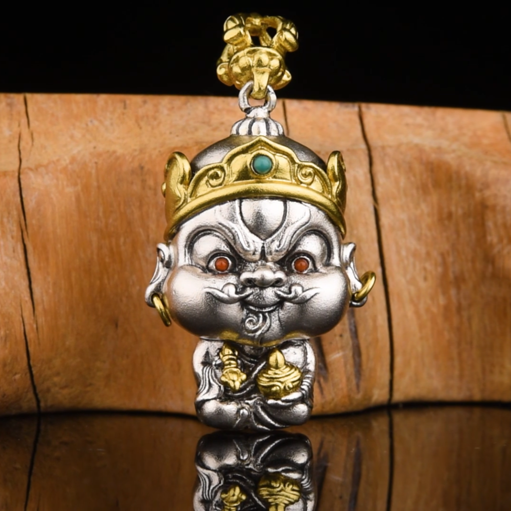 09# Courage for Transformation | Handcrafted Padmasambhala Pendant with Ancient Copper Inlay