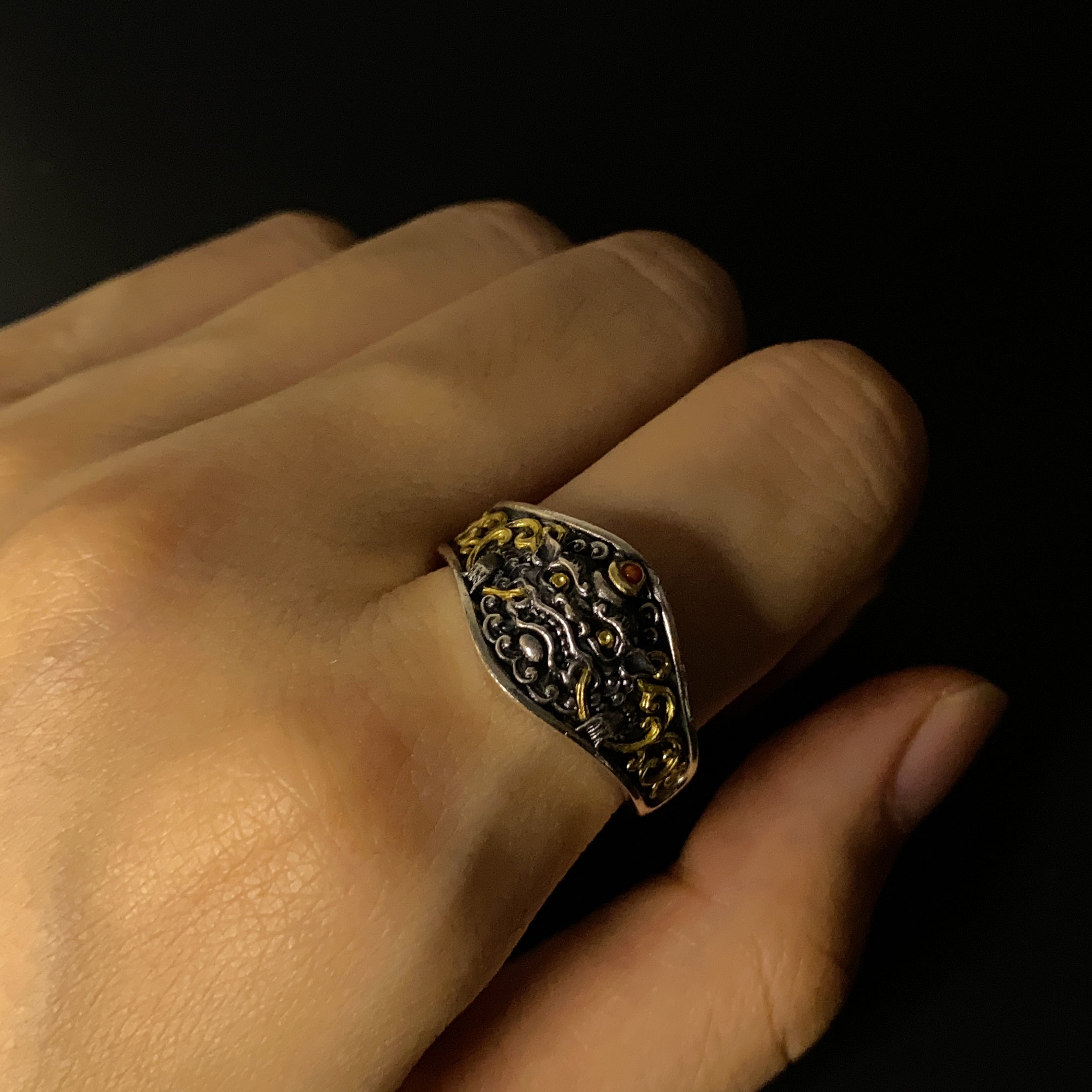 Tibetan Dzambhala Open-Ended Ring