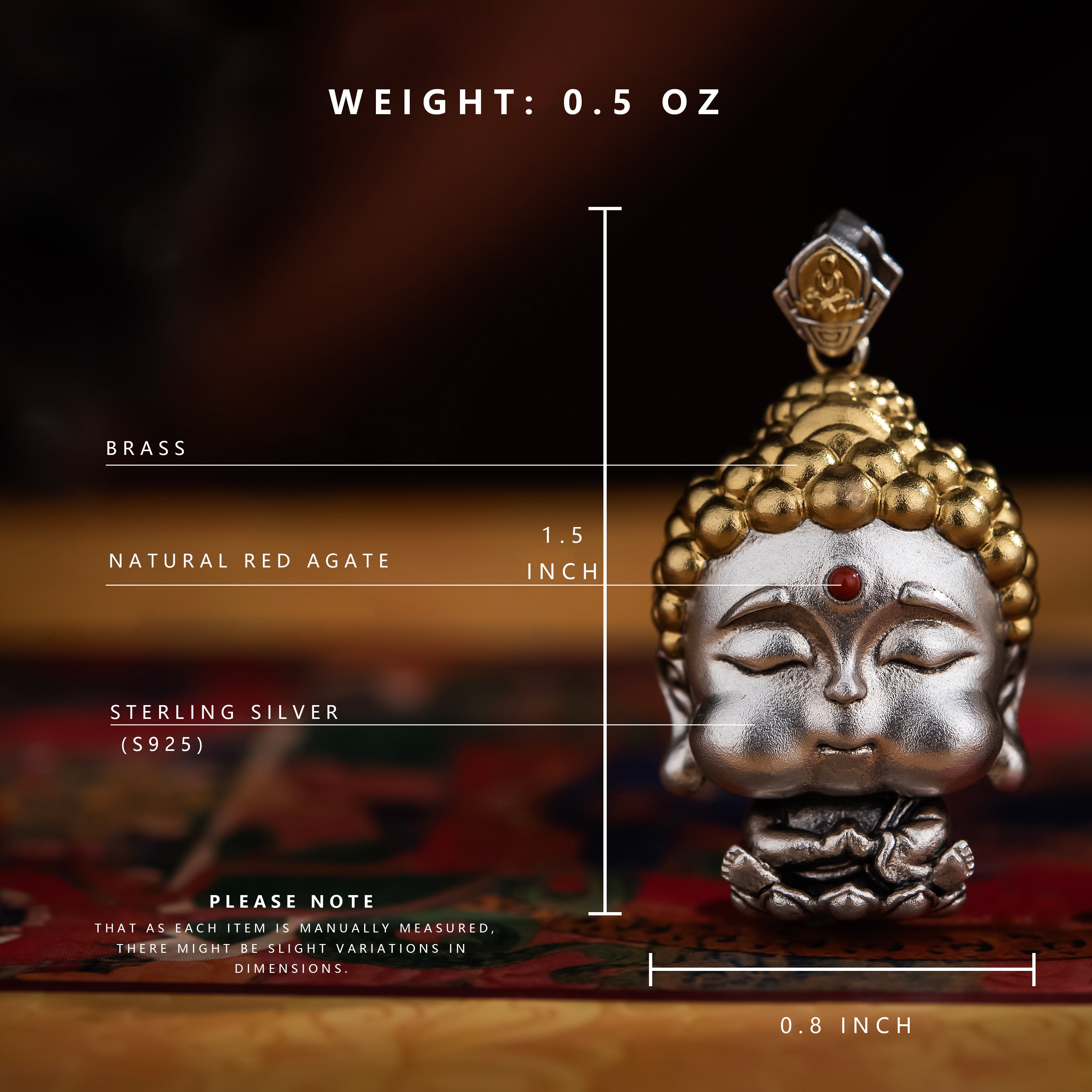 06#  Deep-Serenity | Tranquility Hand-Sculpted Amitabha Buddha Pendant