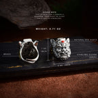 Hand-Forged Guardian Spirit Ring - Sterling Silver with Copper Inlay & Nanhong Gemstone