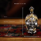 08#  Beacon of Ethical Wealth | Artisan-Crafted White Jambhala Pendant with Copper Detail