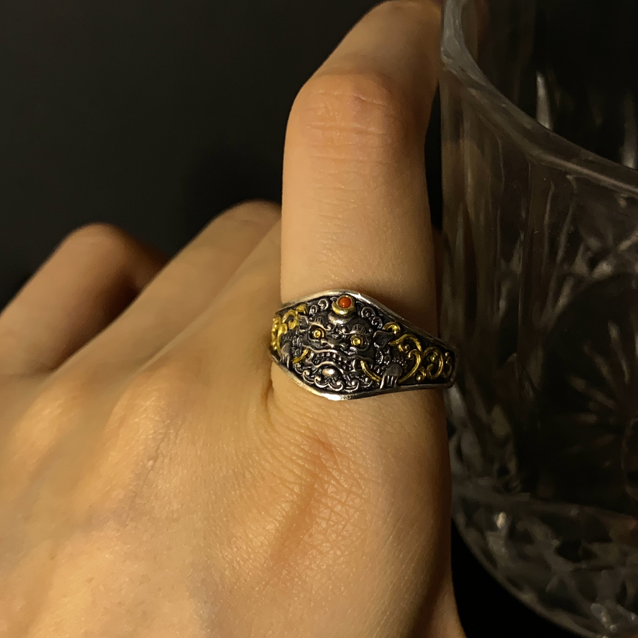 Tibetan Dzambhala Open-Ended Ring