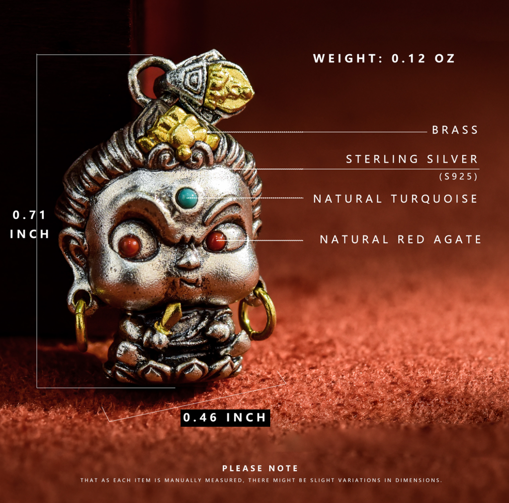 【Small】15 Mini Auspicious Buddha Pendants in Sterling Silver (Smaller Version of Our Bestsellers)