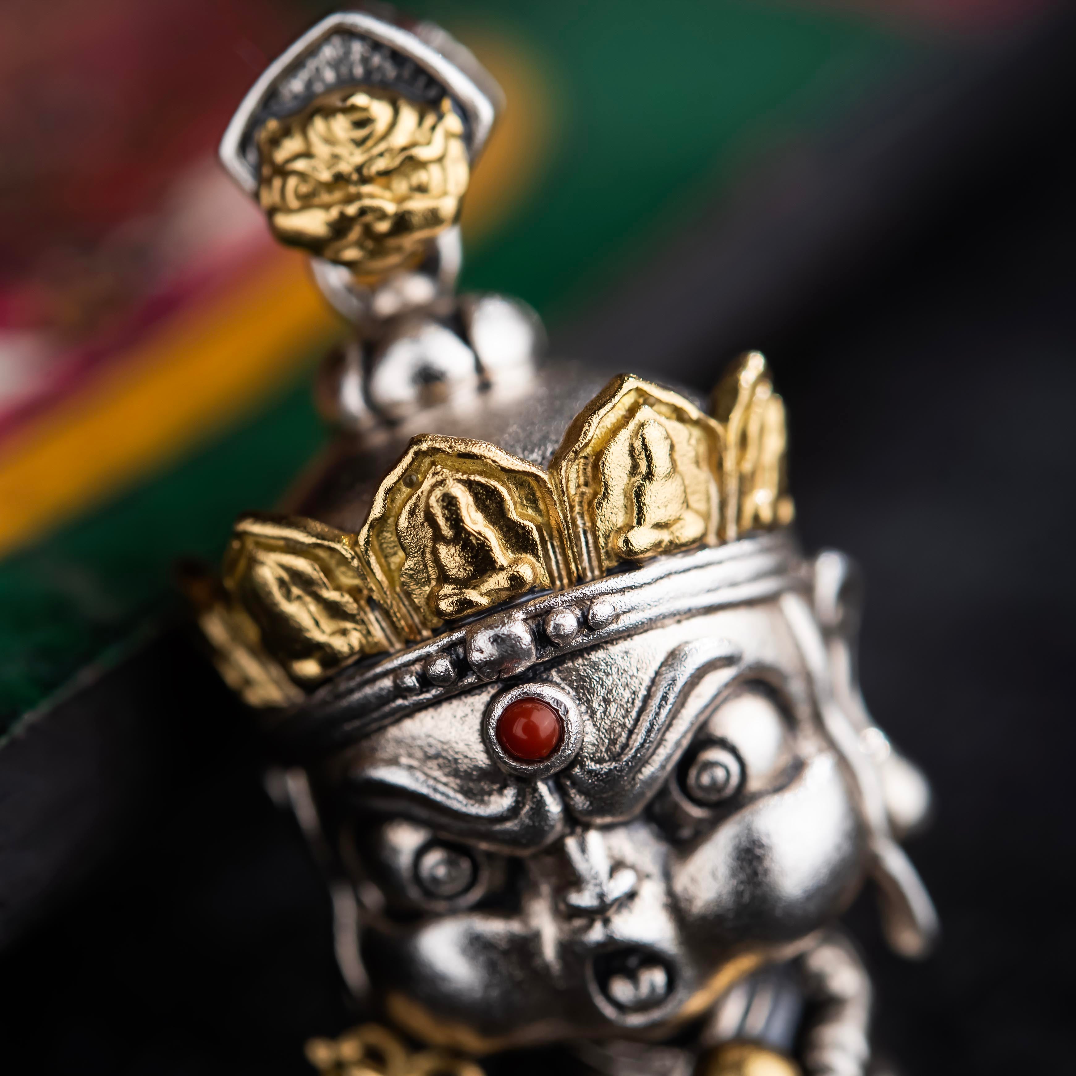 10#                  Pledge of Steadfast Guard | Charmingly Handcrafted Ksitigarbha Pendant with Copper Accent
