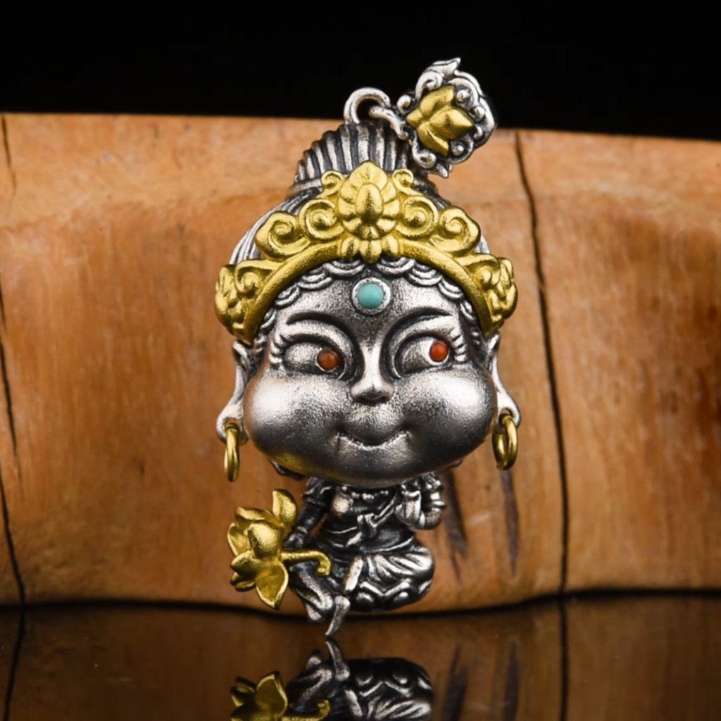 02#  Sanctuary of Calm | Hand-Sculpted Green Tara Pendant