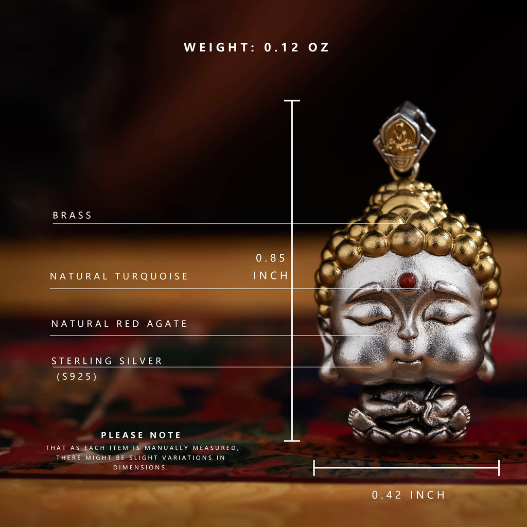 06#  Deep-Serenity | Tranquility Hand-Sculpted Amitabha Buddha Pendant
