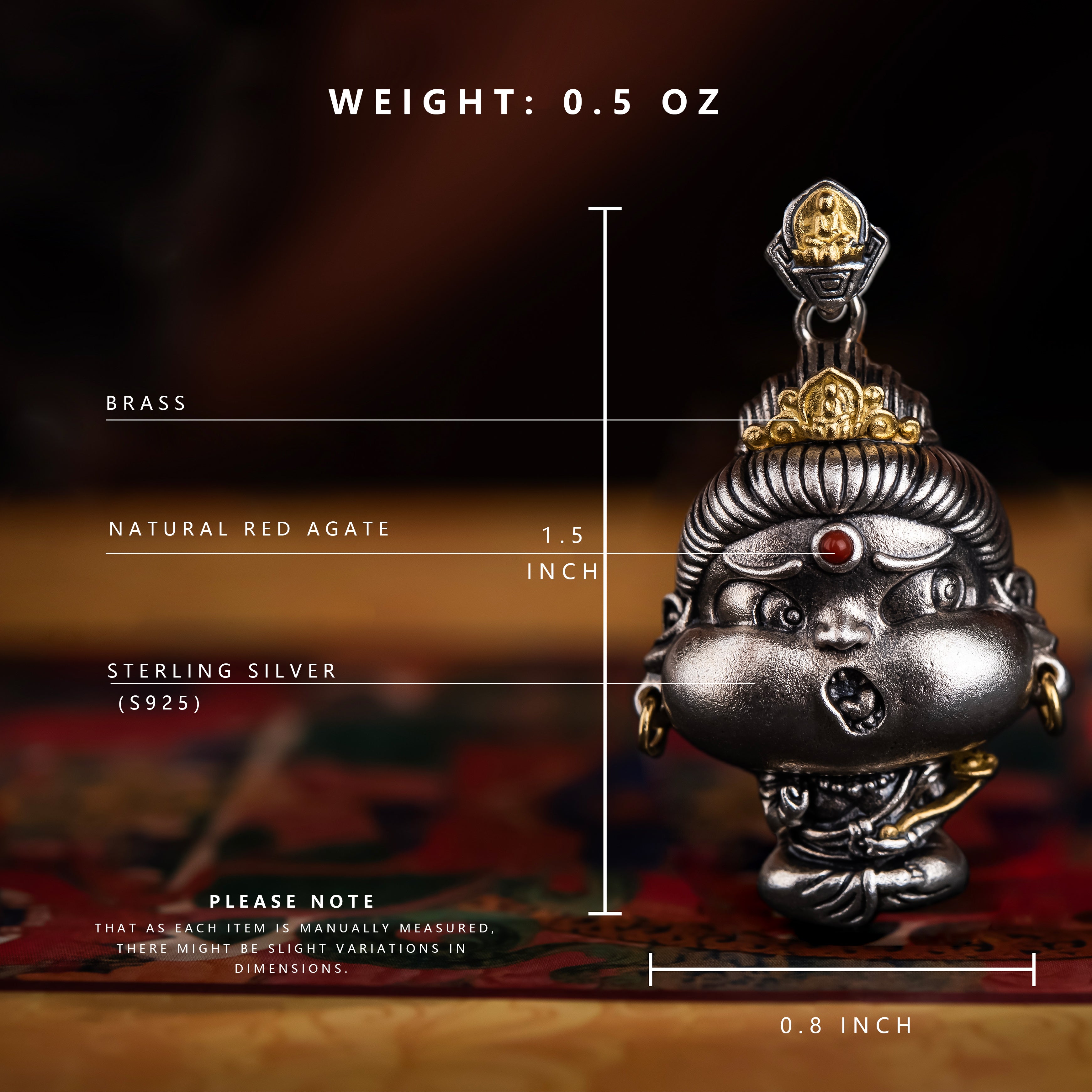 05#  Fuel for Productive Action | Handcrafted Samantabhadra Pendant with Copper Inlay