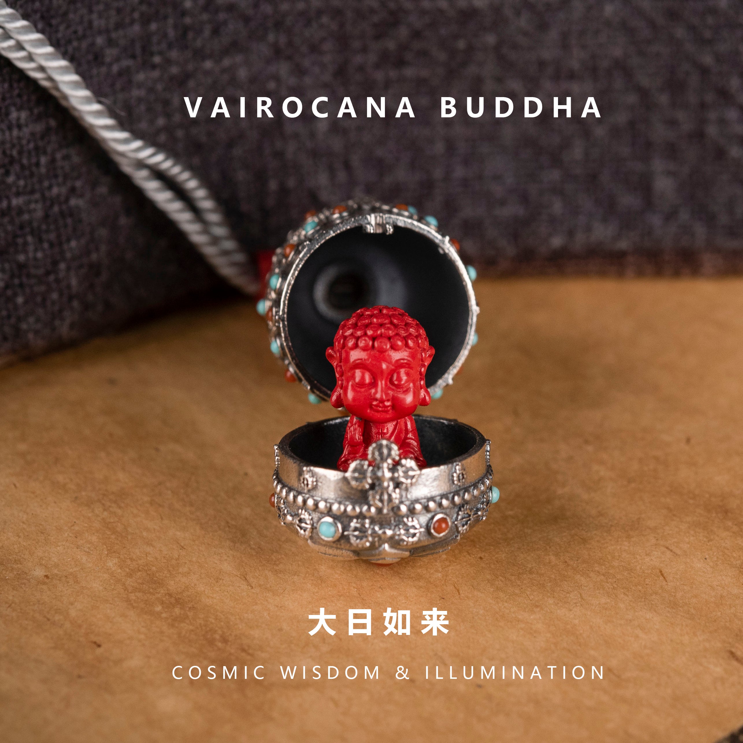 Multi-Treasure Vajra Pendant with Concealed Cinnabar Buddha