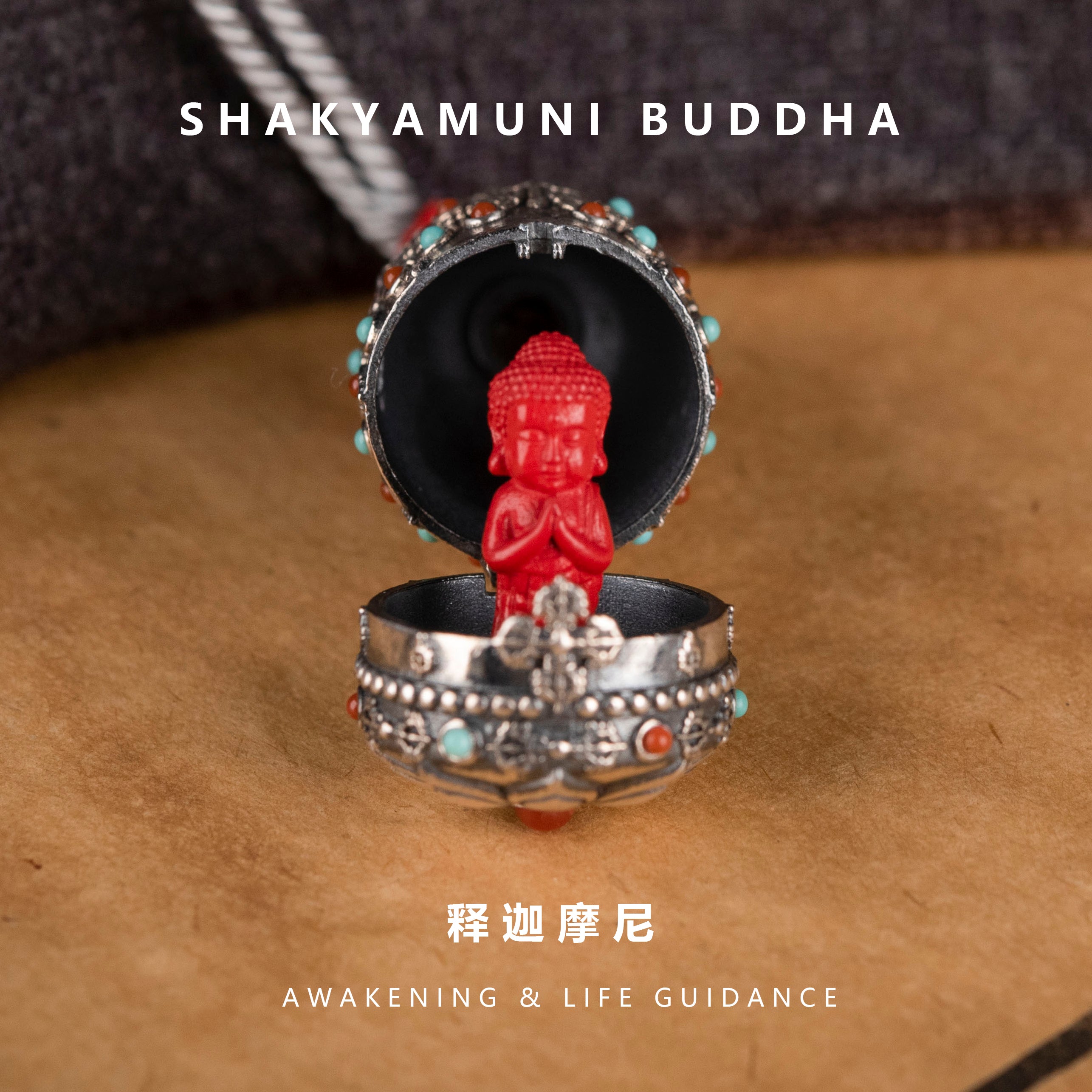 Multi-Treasure Vajra Pendant with Concealed Cinnabar Buddha