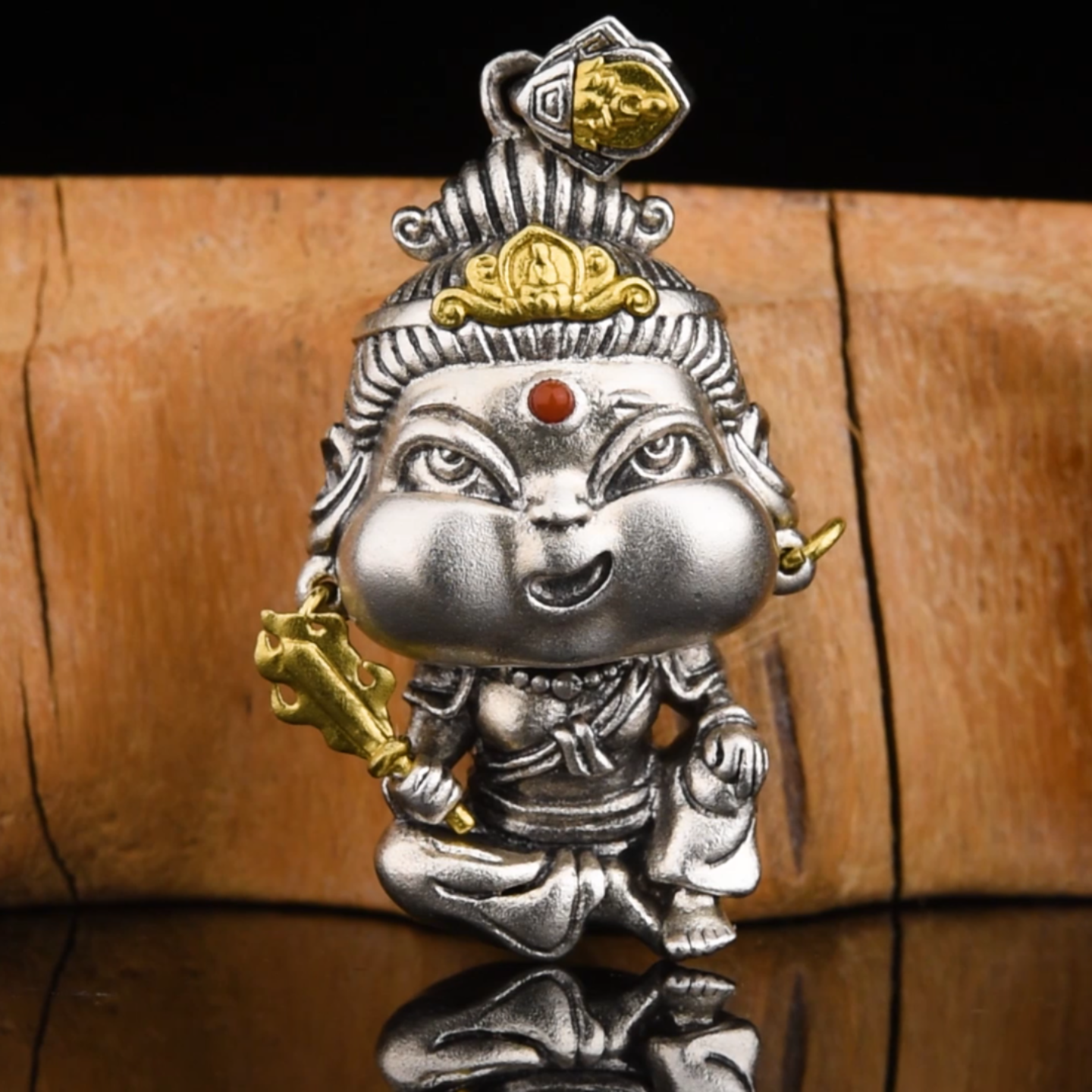 11#                    Muse of Creativity｜Hand-Carved Whimsical Manjushri Pendant