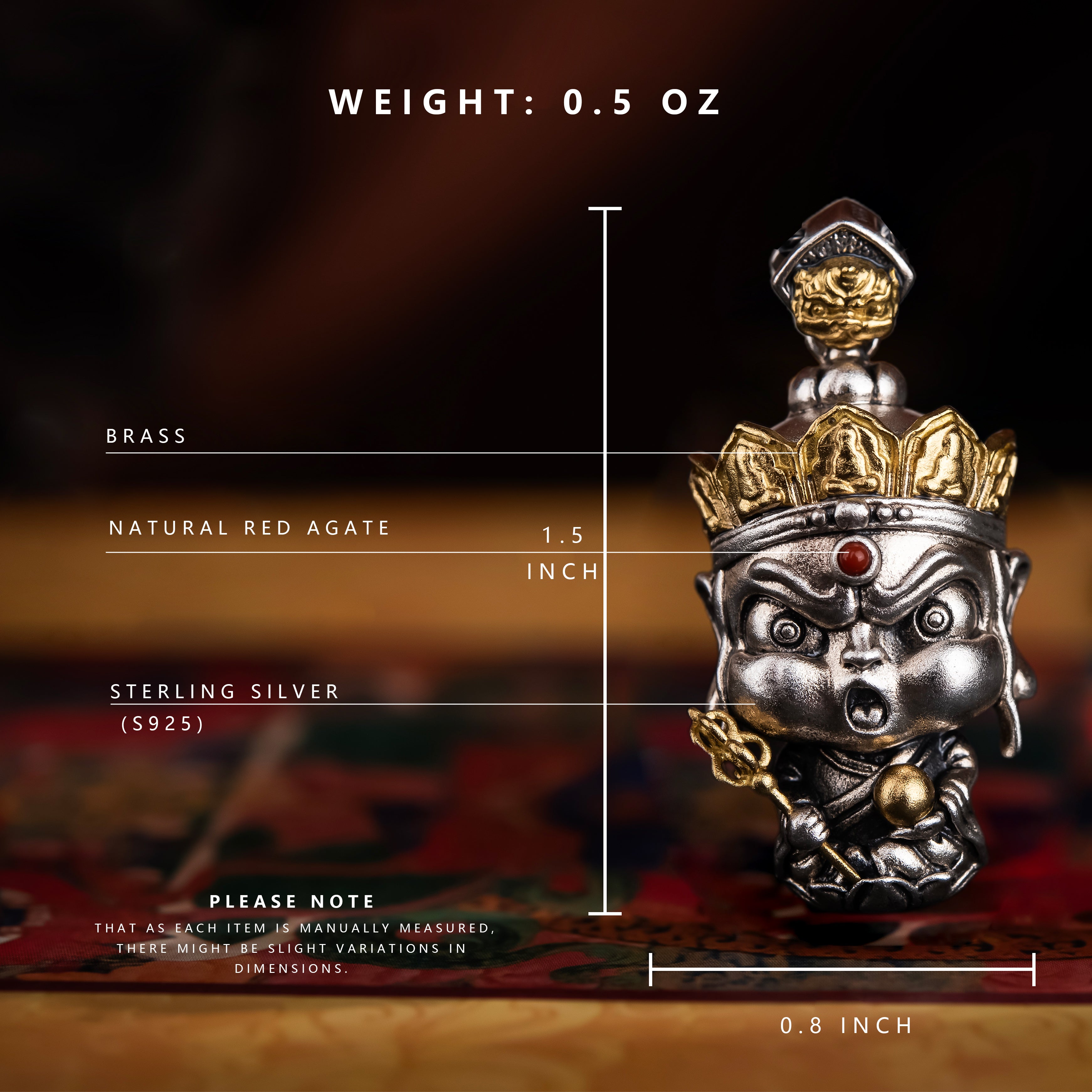 10#                  Pledge of Steadfast Guard | Charmingly Handcrafted Ksitigarbha Pendant with Copper Accent