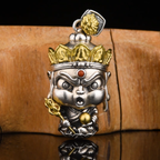 10#                  Pledge of Steadfast Guard | Charmingly Handcrafted Ksitigarbha Pendant with Copper Accent